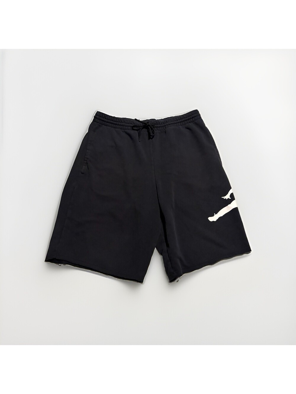Jordan Jumpman Fleece Shorts Men’s L Black White Oversized Logo Drawstring